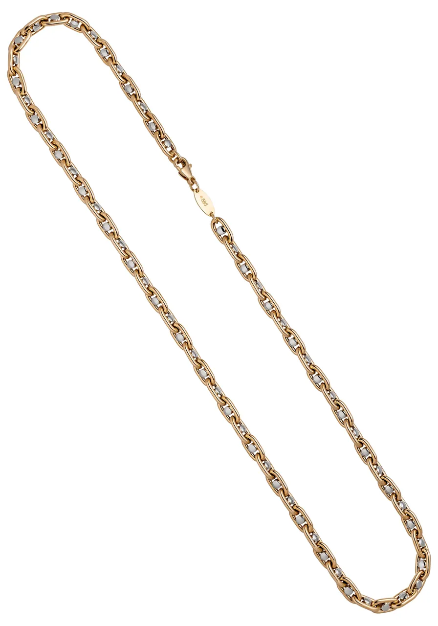 Goldkette JOBO Halsketten Gr. Gelbgold 585-Weißgold 585, Länge: 55 cm, gelb (gelbgold 585) Damen Goldketten