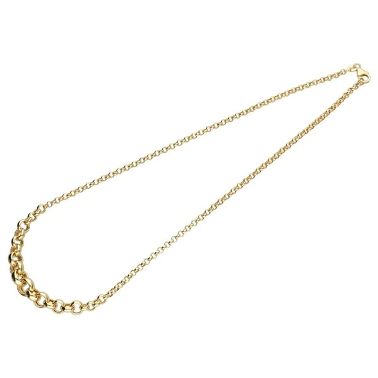 Goldkette LUIGI MERANO "Erbskette verlaufend, Gold 375" Halsketten Gr. 45 cm, Gelbgold 375, goldfarben (gold) Damen Goldketten