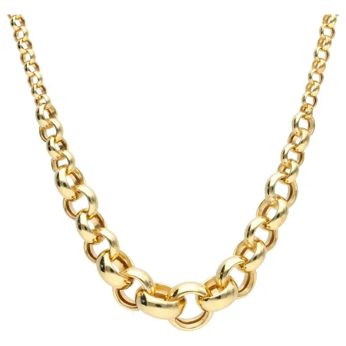 Goldkette LUIGI MERANO "Erbskette verlaufend, Gold 375" Halsketten Gr. 45 cm, Gelbgold 375, goldfarben (gold> <) Damen Goldketten