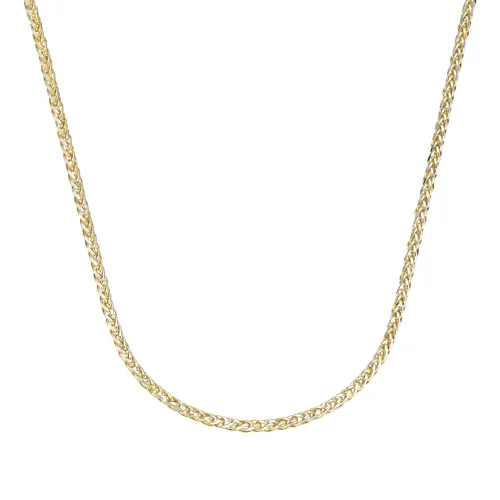Goldkette LUIGI MERANO "in Zopfketten-Muster bicolor, Gold 585" Halsketten Gr. 45 cm, Gelbgold 585, goldfarben (goldfarbig, silberfarbig, bicolor) Dam...