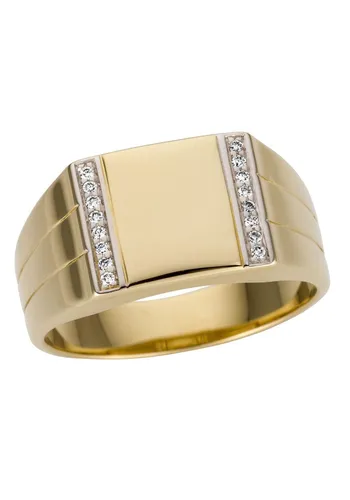 Goldring FIRETTI "Schmuck Geschenk Gold 585 Herrenring Goldring" Fingerringe Gr. 21, 0,08 ct P2 = erkennbare Einschlüsse, Gelbgold 585-Diamanten, 11 m...