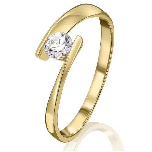 Goldring ONE ELEMENT "Zirkonia Ring aus 333 Gelbgold" Fingerringe Gr. 52, mit Zirkonia, Gelbgold 333, goldfarben (gold) Damen Fingerringe Gold Schmuck