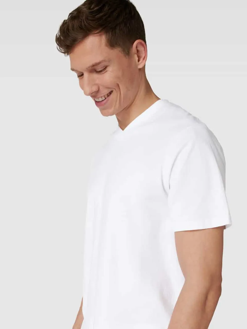 Götzburg Wäsche T-Shirt mit V-Ausschnitt im 2er-Pack Modell 'PURE COTTON' in Weiss