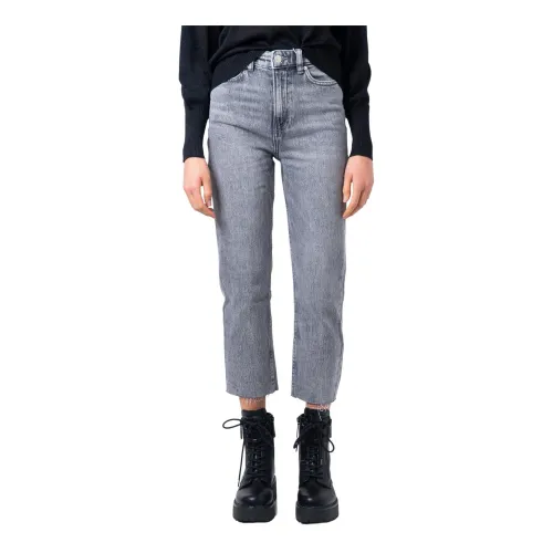 Graue Jeans mit Reißverschluss und Taschen Only