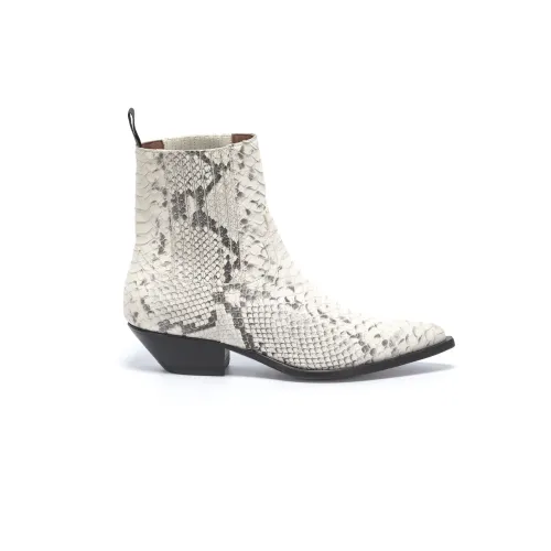 Graue Python Ankle Boots Sonora