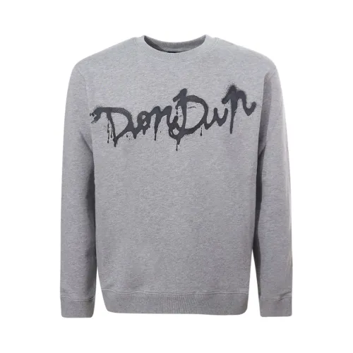 Grauer Sweatshirt mit Logo-Print Dondup