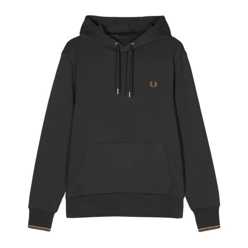 Grauer Tipped Kapuzenpullover Fred Perry