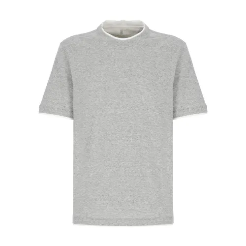 Graues Baumwoll-T-Shirt für
