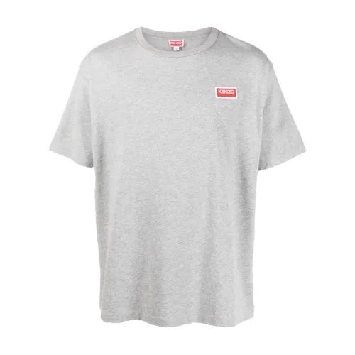 Graues Logo-Patch T-Shirt Kenzo