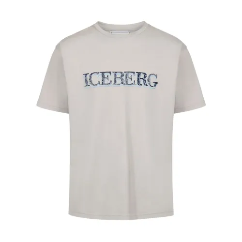Graues T-Shirt mit Logo Iceberg