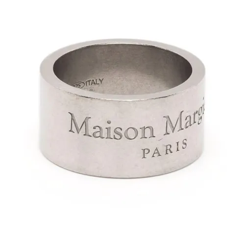Gravierter Logo Silber Messing Ring Maison Margiela