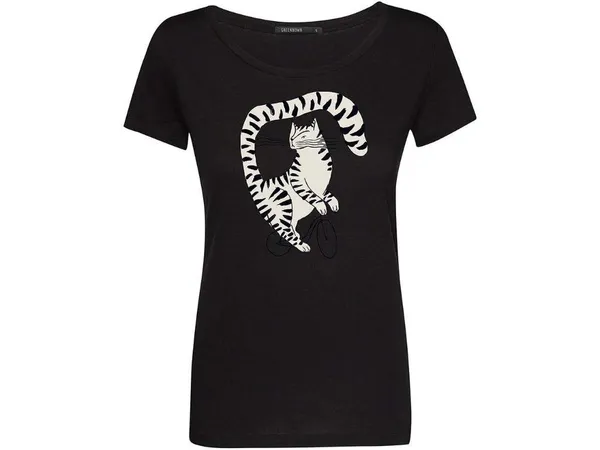 GreenBomb T-Shirt GREENBOMB Bio-Damen-T-Shirt 'Cat Tour' mit Rundhal