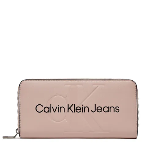 Große Damen Geldbörse Calvin Klein Jeans Sculpted Mono Zip Around Mono K60K607634 Pale Conch TFT