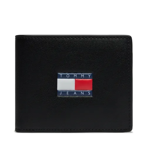 Große Herren Geldbörse Tommy Jeans Tjm Heritage Leather Cc & Coin AM0AM12086 Black BDS