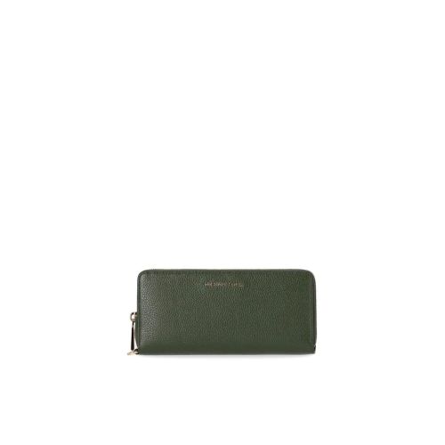 Grünes genarbtes Leder Continental Portemonnaie mit Smartphone- und Kartenfächern Michael Kors