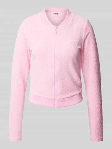 Guess Activewear Sweatjacke mit Strukturmuster Modell 'LOLA' in Pink