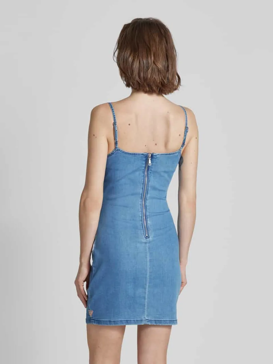 Guess Jeanskleid mit Spaghettiträgern Modell 'RON' in Jeansblau