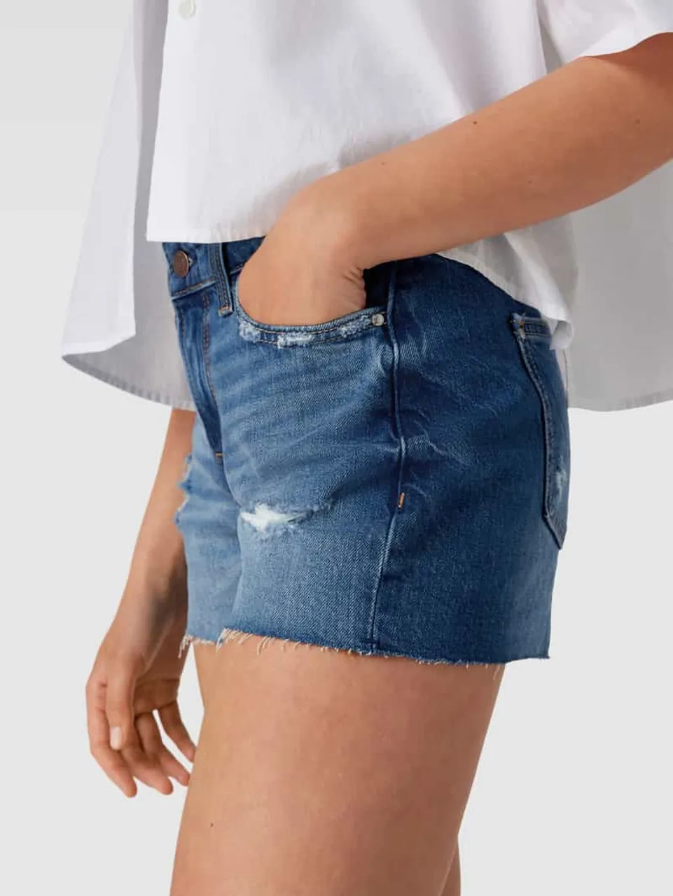 Guess Jeansshorts  im Destroyed-Look Modell 'HOLA' in Bleu