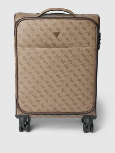 Guess Koffer mit Allover-Logo-Muster in Beige, Größe One Size