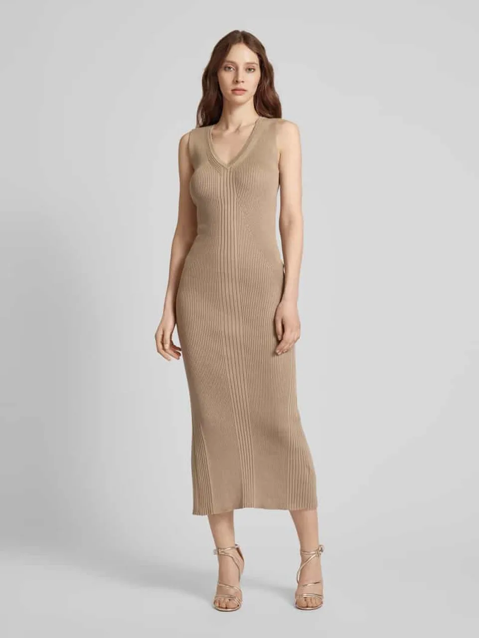 Guess Maxikleid mit Strukturmuster Modell 'MARIE' in Taupe