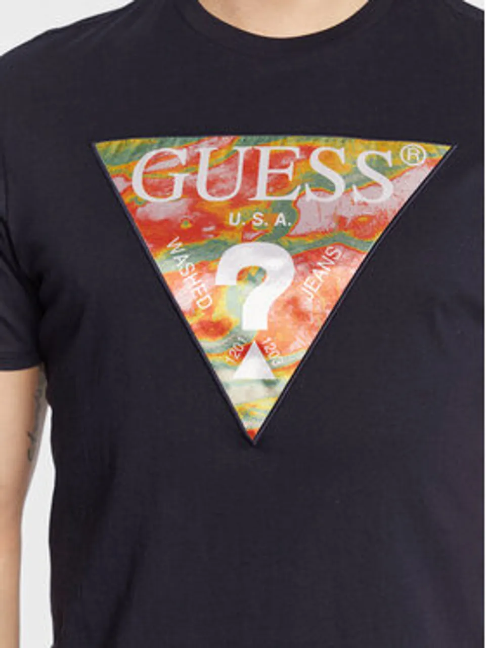 Guess T-Shirt Abstract Logo M3GI57 K9RM1 Dunkelblau Slim Fit