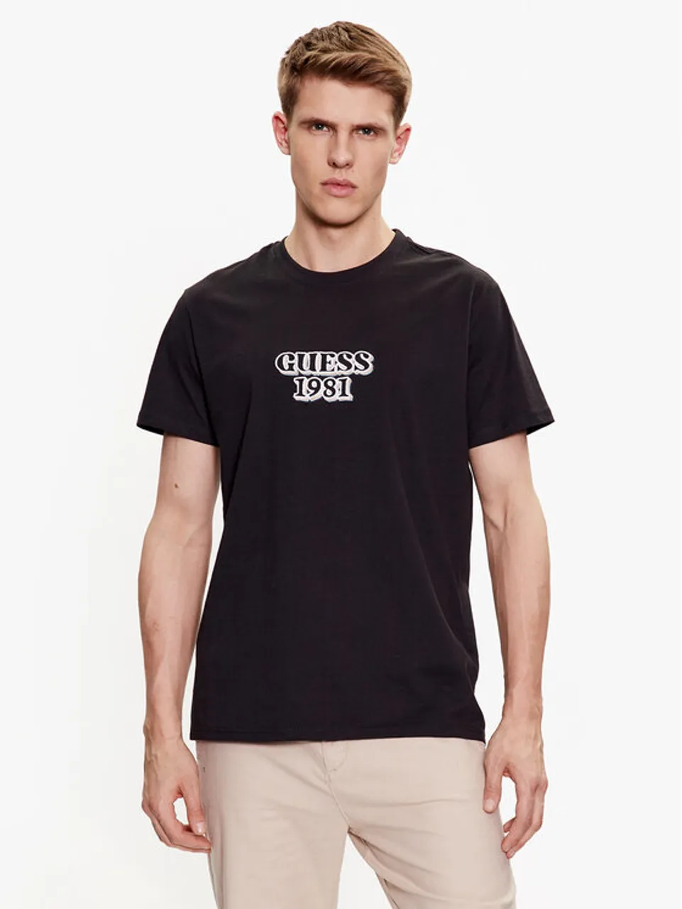 Guess T-Shirt Logo M3GI30 K8FQ4 Schwarz Slim Fit