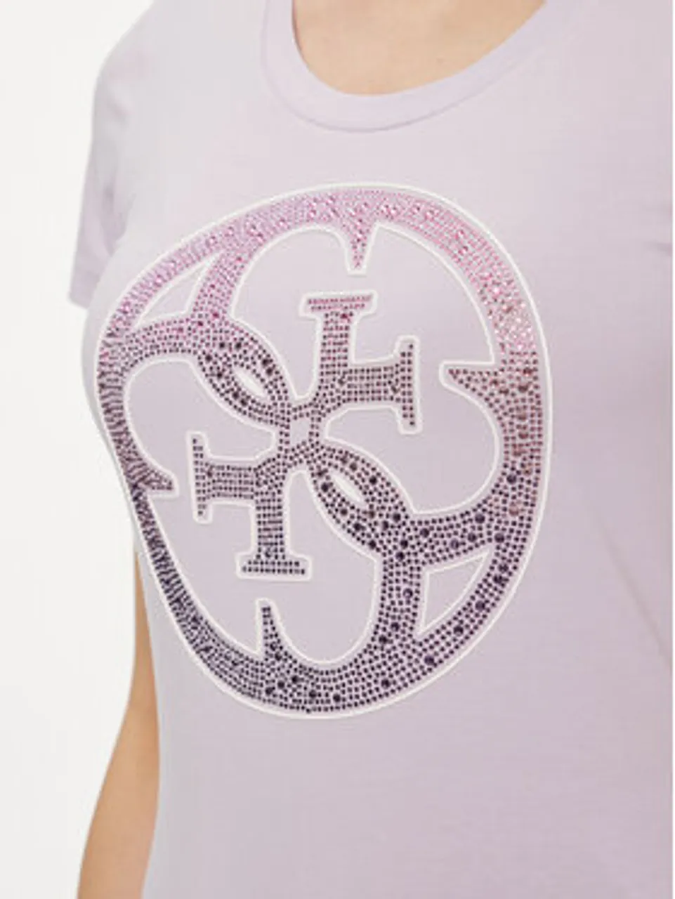 Guess T-Shirt Logo W4GI29 J1314 Violett Slim Fit