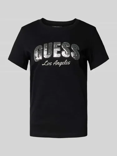 Guess T-Shirt mit Paillettenbesatz Modell 'SEQUINS' in Black
