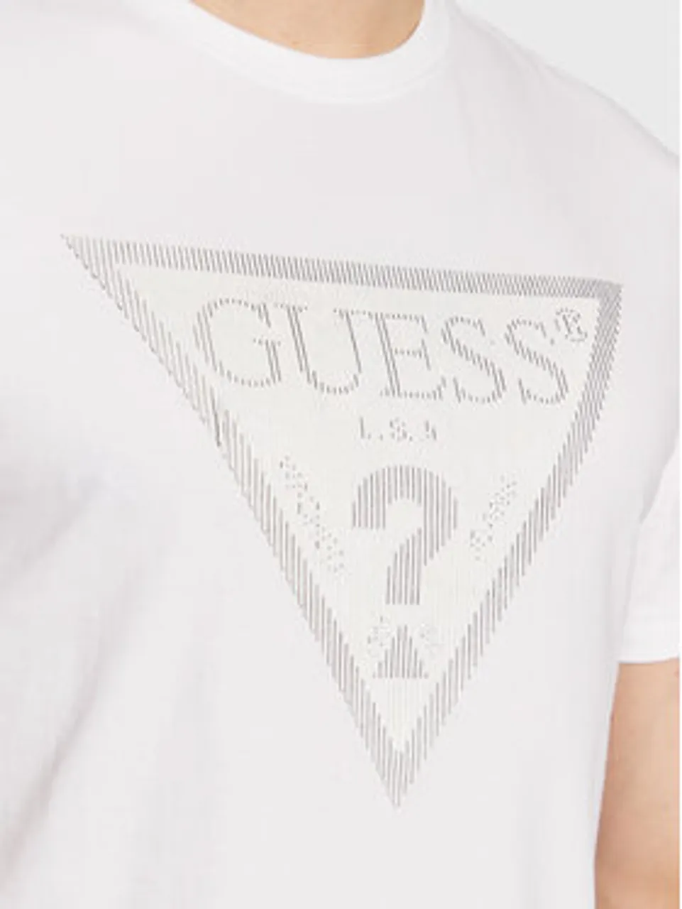 Guess T-Shirt Shiny Gel Traingle M3GI33 J1314 Weiß Slim Fit