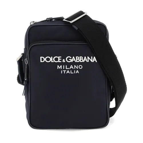 Gummierter Logo Nylon Umhängetasche Dolce & Gabbana