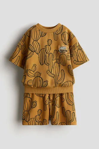 H & M - 2-teiliges Sweatshirt-Set mit Print - Gelb - Kinder