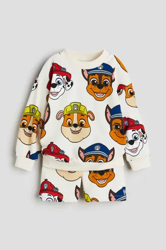 H & M - 2-teiliges Sweatshirt-Set mit Print - Orange - Kinder