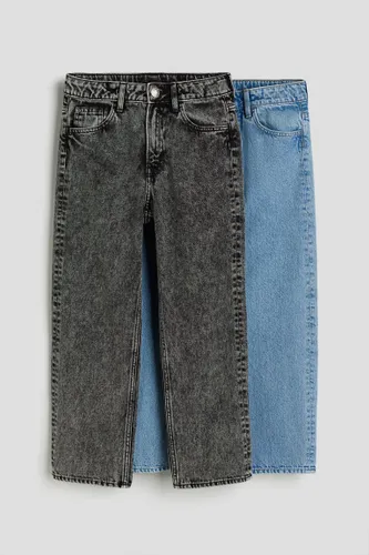 H & M - 2er-Pack Loose Fit Jeans - Schwarz - Kinder