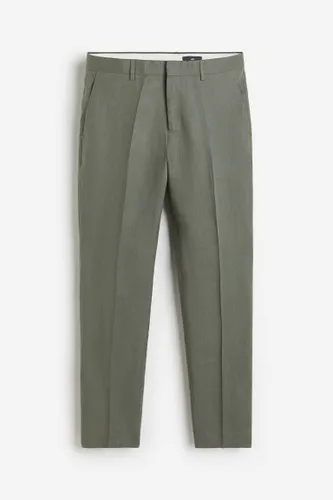 H & M - Anzughose aus Leinen in Slim Fit - Grün - Herren
