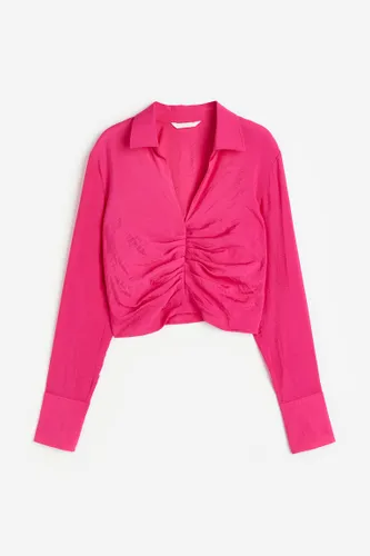H & M - Bluse mit Kragen - Rosa - Damen