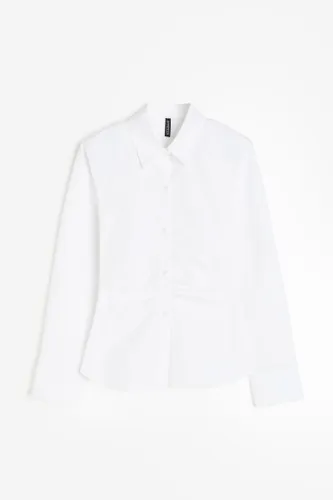 H & M - Bluse mit Schulterpolstern - Weiß - Damen