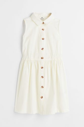 H&M Blusenkleid aus Baumwolle Naturweiß