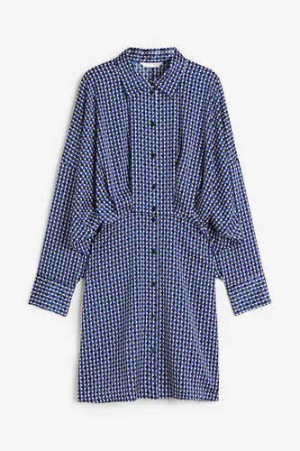 H & M - Blusenkleid aus Satin - Blau - Damen