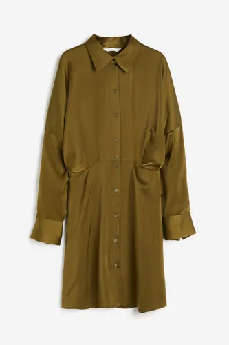 H & M - Blusenkleid aus Satin - Grün - Damen