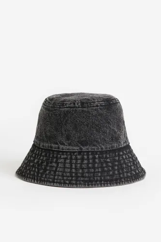 H & M - Bucket Hat aus Denim - Schwarz - Damen