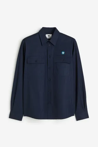 H & M - Carson Herringbone Shirt - Blau - Herren