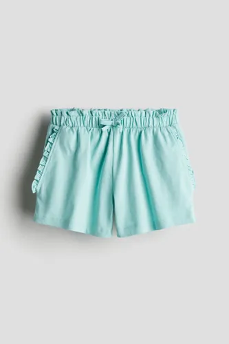 H & M - Gemusterte Paperbag-Shorts - Türkis - Kinder