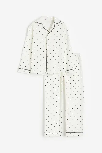 H & M - Gemusterter Jerseypyjama - Weiß - Kinder