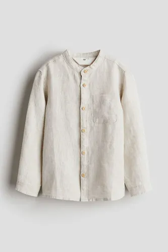 H & M - Grandad-Hemd aus Leinen - Beige - Kinder