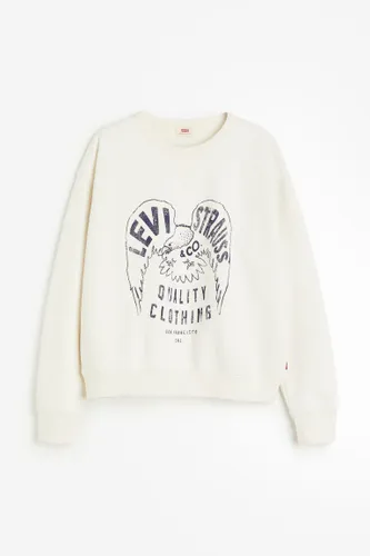 H & M - Graphic Signature Crewneck Sweatshirt - Weiß - Damen