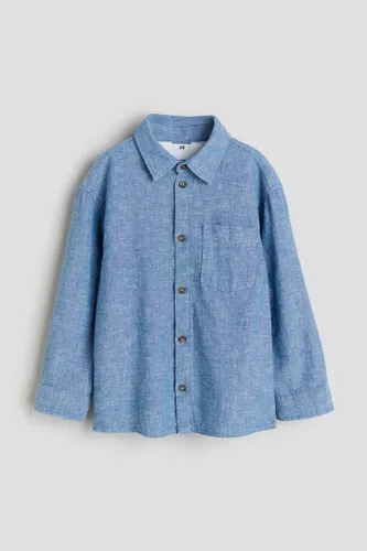 H & M - Hemd aus Leinenmix - Blau - Kinder