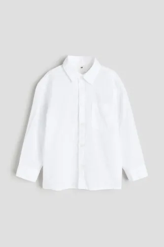H & M - Hemd aus Leinenmix - Weiß - Kinder