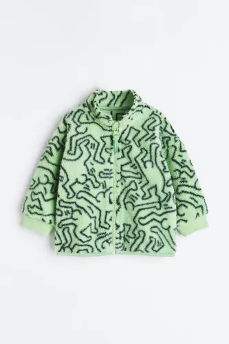 H & M - Jacke aus Teddyfleece mit Print - Grün - Kinder