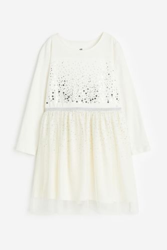 H & M - Jerseykleid mit Tüllrock - Weiß - Kinder