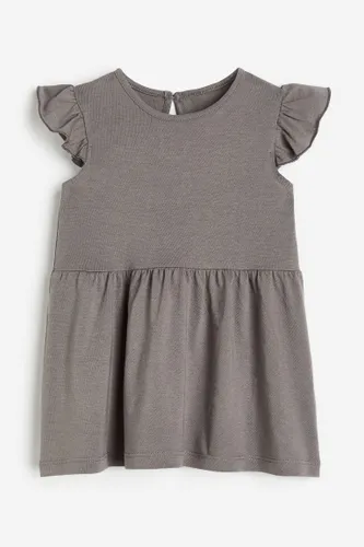 H & M - Jerseykleid mit Volants - Grau - Kinder